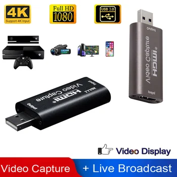 4K Video Capture Card USB 3.0 2.0 HDMI Video Grabežljivac Snemanje XBox Eno Za PS4 Igra DVD kamere Kamere za Snemanje Živo