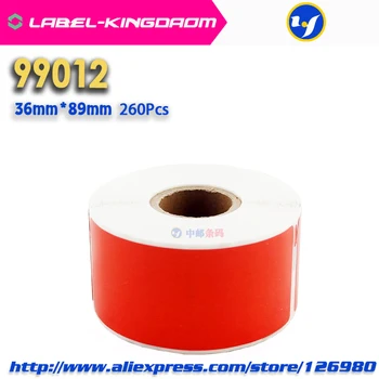 2 Zvitkih Rdeče Barve Dymo 99012 Generična Oznaka 36 mm*89mm 260Pcs Združljiv za Labelwriter 400 450 450Turbo Tiskalnik