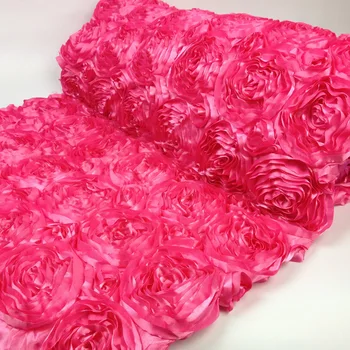 3D Poroko Saten Rose Čipke Tkanine za Obleko,Diy Šivanje Čipke Mozaik Tkanine Roll,Fotografija Ozadje Tissu Tela Materialov