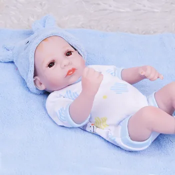11inch 28 cm Mini Prerojeni Baby Doll Veren silikonski Kopel igrače za dekleta dekle Spi lutka za novorojenčka otroci Božično Darilo