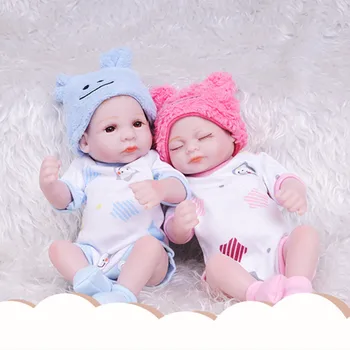 11inch 28 cm Mini Prerojeni Baby Doll Veren silikonski Kopel igrače za dekleta dekle Spi lutka za novorojenčka otroci Božično Darilo