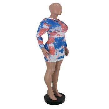 Obleka za Ženske do leta 2020 Jeseni Mode Dolgimi Rokavi, V-izrez Tiskanja Priložnostne Ulica Slog Vroče Prodajo Nezakonitih Mini Obleka