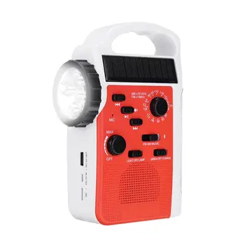 AM/FM Bluetooth Sončne Strani Ročice Dinamo Prostem Radio Z Zvočniki v Sili Sprejemnik Mobilni Napajanje Svetilka