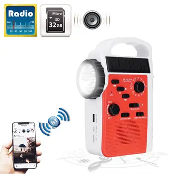 AM/FM Bluetooth Sončne Strani Ročice Dinamo Prostem Radio Z Zvočniki v Sili Sprejemnik Mobilni Napajanje Svetilka