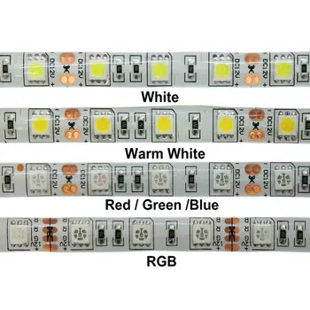 LED Trak 5050 RGBW Nepremočljiva DC12V Prilagodljivo Luči LED RGB + Bela / RGB + Topla Bela, 60 LED/m 5m/veliko.