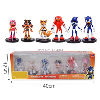 2 Slog Polje Zapakirane 6PCS/SET Sonic Anime Lutka Akcijska Figura, Igrače 2st Boom Generacije Redkih PVC Model Igrača Za Otroke Darilo 6-7cm