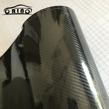 50x500cm Sijaja 5D Ogljikovih Vlaken Vinil Film Zaviti 3D Teksturo Prenosni Telefon, motorno kolo, Kolo, Avto Nalepke Nalepke Folije