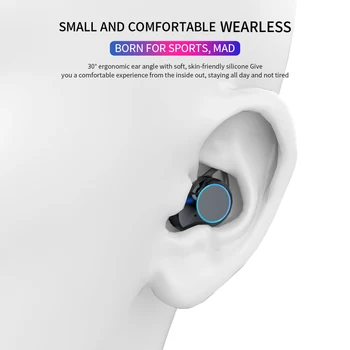 V5.0 Bluetooth Slušalke Brezžične Slušalke IPX7 Nepremočljiva Dotik Čepkov Slušalke 3300mAh lučke LED za Baterijo Tipa c Polnjenje Primeru Šport