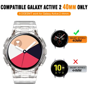 TPU Watchband za Samsung Galaxy Aktivna 2 Najnovejše Športni Trak Prozoren Watch Band+Primeru za Galaxy Aktivna 2 40 mm Manžeta