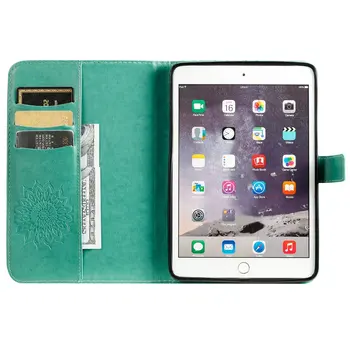 3D Sončnično Embosed PU Usnjena torbica Za Novi iPad mini 5 2019 za 7,9 palčni Smart Cover Za iPad Mini 1 2 3 4 5 tablet primeru+Film+Pen