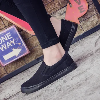 Platno čevlji za moške čevlji vse črno priložnostne barva velikosti zapatos de hombre mens loafers podplat superge sdc67