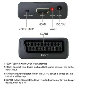 Original 1080P Scart Za HDMI-združljive Video posnetke, Audio Upscale AV Pretvornik Signala HDTV Adapter za Sky Box STB za TV DVD Sprejemnik