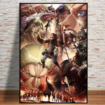 Napad na velikan Japonski Anime Plakati Stene Slikarsko Platno Slikarstvo Doma Dekor Wall Art Za Spalnica Dekoracijo