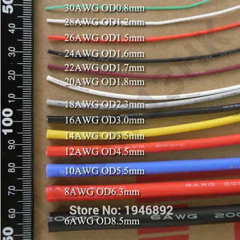 100 metrov (328ft) 20AWG Prilagodljive Gume, Silikona, Žice, Pocinkane baker skladu DIY Elektronskih kabel 10 barv, da izberejo