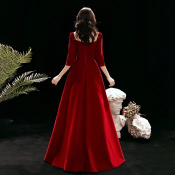 To je Yiiya Večerno Obleko 2020, Za Ženske Kvadratnih Ovratnik Večerne Obleke Dolgo Velur Formalno Halje Plus Velikost haljo de soiree LF141