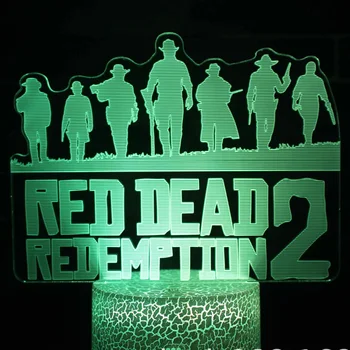 Igra Red Dead Redemption 2 Nočna Lučka za Darilo Doma luminaria nizozemski Van Der Linde Led Nočna Lučka Spalnica Dekor Nočna Otrok