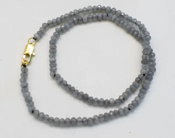 Jade sivo okroglih gladko ogrlica 4*2 mm za 15,5 palčni chocker FPPJ debelo biseri narave modra rabinbow