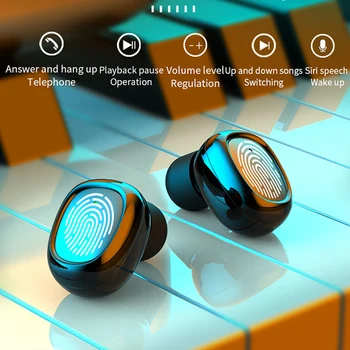 Willkey G5S TWS Brezžična tehnologija Bluetooth 5.0 Slušalke Hifi Stereo Bas Vodotesne Slušalke Slušalke Z Mikrofonom Zaslona na Dotik Slušalke