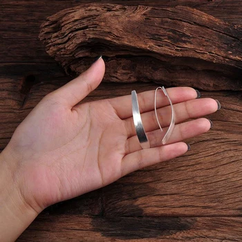 S925 Tajski srebro letnik ročno geometrijo uhani za ženske, nakit, izdelava 7.3 MM*50 MM ZA 6,7 G