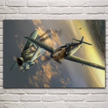 ME109 bombniki ww2 air battle fantasy tkanine plakat dnevni sobi doma stenske dekorativne platno, svila umetniške grafike KM245