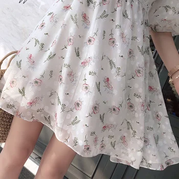 Mishow 2019 Femal Poletje Šifon Obleke Proti-Vrat Cvetlični Plaža Obleko Mini luštna punca Obleko MX18B1234