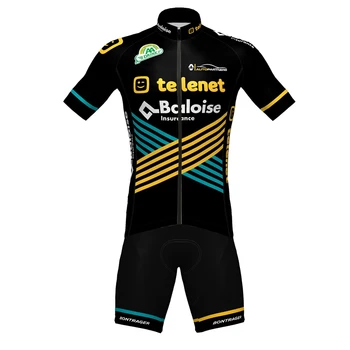 2020 kolesarska ekipa Telenet Baloise Lions mens kratek rokav kolo jersey nastavi hitri suhe majhnimi mrežnimi dihanje tkanine gel bib hlače