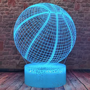 3D Iluzije Nočna Lučka za Košarkarsko Žogo Hologram Akril Nočna Soba Dekor za Edinstven za Študentske Spalnica Otroci Igrače Božič