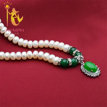 NIMFA biserna ogrlica, ki jewlery Zelena agate naravnih nakit obesek za Mamo X1213