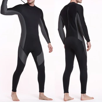 3 mm Debeline Moških mokra Obleka z Dolgimi Rokavi Zadrgo Toplo Plavanje Surf Potapljaško Obleko EDF88