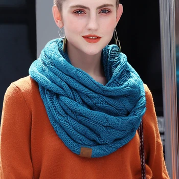 2021 nove ženske jesen/zima volne pletene vratu podaljšali in razširili na prostem vsestranski twist toplotna šal obraz šal