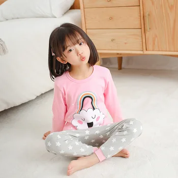 2021 Pozimi Otroci Bombažno Pižamo Nastavite Baby Girl Obleke Otroci Risanka Sleepwear Pyjama Enfant Fantje Pijama Malčka Inflant More