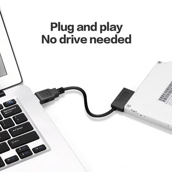 NOVO Slimline SATA Na USB 3.0 SATA7+6 13 Pin Sata Kabel, CD Gonilnika Snemanje Linija Za HDD Disk Adapter Brezplačno Pogon