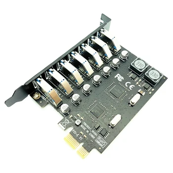 USB 3.0 PCI-E Širitev Sim Adapter 7 Vrata USB 3.0 Hub Adapter za Zunanji Krmilnik PCI-E Razteznih PCI Express Kartica za Namizje