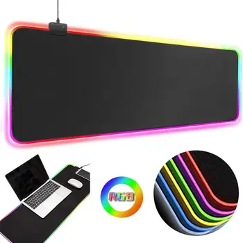 LED RGB Barvna Svetloba Svetlobni Namizje Mouse Pad Preprogo Računalniško Opremo