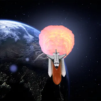 2020 Nov Prihod USB za Polnjenje 3D Tiskanja Space Shuttle Svetilka, Topla Bela LED Luna Lučka Doma Dekor Otrok Božično Darilo
