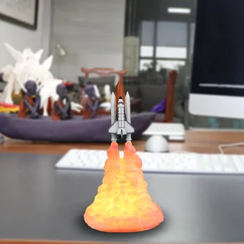 2020 Nov Prihod USB za Polnjenje 3D Tiskanja Space Shuttle Svetilka, Topla Bela LED Luna Lučka Doma Dekor Otrok Božično Darilo