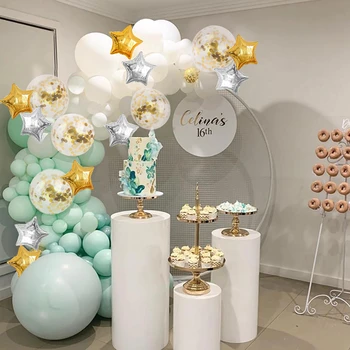Roza Macaron Konfeti Balon Garland Srečen Rojstni dan Baloni Arch Komplet za Dekoracijo za Baby Tuš Dekle Poroko Stranka Dekor