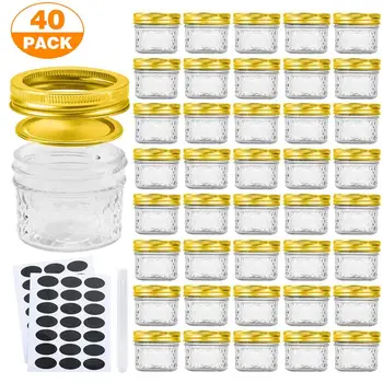 40pack/set 120ml Mini Mason Jar 4 oz Zaprti Stekleni Jelly Konzerviranje Pack Kuhinja Hrane Solata Stekla Shranjevanje Mason Jar