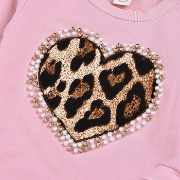 2021 Malčke Baby Girl Jesen Zima Oblačila, ki Long Sleeve Leopard Majica Vrhovi+Hlače 2pcs Otroci, Otroci, Oblačila, Obleke