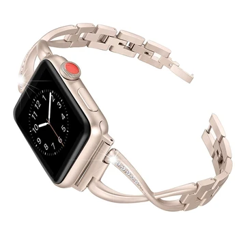 Konaforen Ženske Zapestnica za apple gledati Serije 6 5 4 band 44 mm 40 mm iwatch 3 2 band 42mm 38 mm nerjaveče jeklo, kovinski watchband