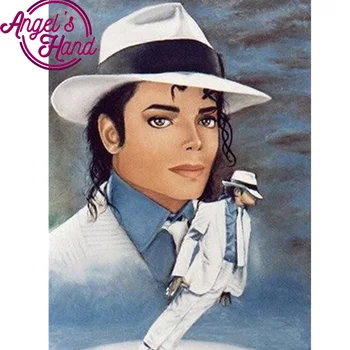 Novi Michael Jackson diy 5D Diamond Slikarstvo Navzkrižno Šiv Celoten Kvadratni Vaja Umetnosti Diamond Vladarski Portret Okrasnih Slikarstvo