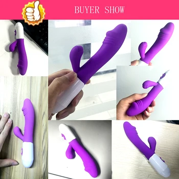 G Spot Vibratorji Sex Igrače za Ženske Izklop Rabbit Vibrator, Vibrator Dvojno Vibracije Vaginalne Klitorisa Massager Erotična Odrasle AV Stick
