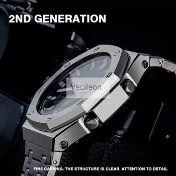 GA2100 Najnovejši Watchband in Ploščo Za SS-2100 Watch Nastavite Spremembo Watchband Ploščo Kovinski 316L iz Nerjavečega Jekla Z Orodji,