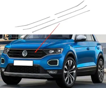 Avto Styling Rešetka Chrome Sredini Odbijača Vstavite Mrežico Za Volkswagen vw t-roc 2017-2020 Spredaj Žar Dekorativne Nalepke Trim
