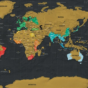 1pc Deluxe Erase World Travel Zemljevid Scratch Off Zemljevid Sveta Potovanja Nič Za Zemljevid Soba Home Office Dekoracijo Stenske Nalepke