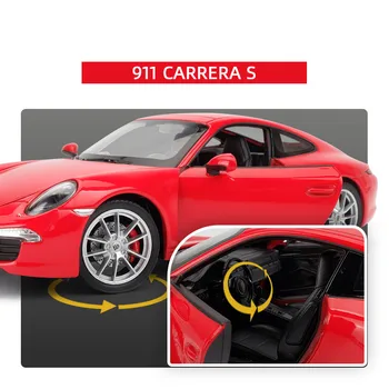 Welly 1:24 Porsche 911 CARRERA S zlitine modela avtomobila Diecasts & Igrača Vozil, Zberite darila, Non-daljinski upravljalnik vrsta prevoza igrača