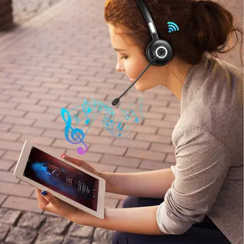 Brezžični Softphone Bluetooth Slušalke z Mikrofonom šumov Zvok Avtomobila Slušalke Urad za Slušalke na ušesu