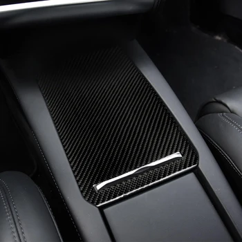 Avto Konzole Škatla za Shranjevanje Plošča Pokrov Trim za Tesla Model X-2019 Auto Ogljikovih Vlaken Zaščitne Nalepke Decors Dodatki