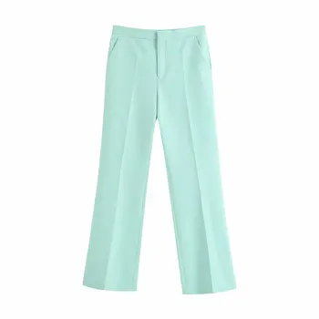 2020 SummerNew Barva zelena zaraing-slog za vadiming sheining ženske ženski flare Hlače hlače Bgb2403