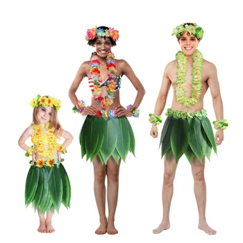 5pcs/set Hawaiian Umetno Tropskih Listi Cvet Krilo Hula Boho Stranka Havajih Dekoracijo Venec Krilo Počitnice na Plaži Kostum